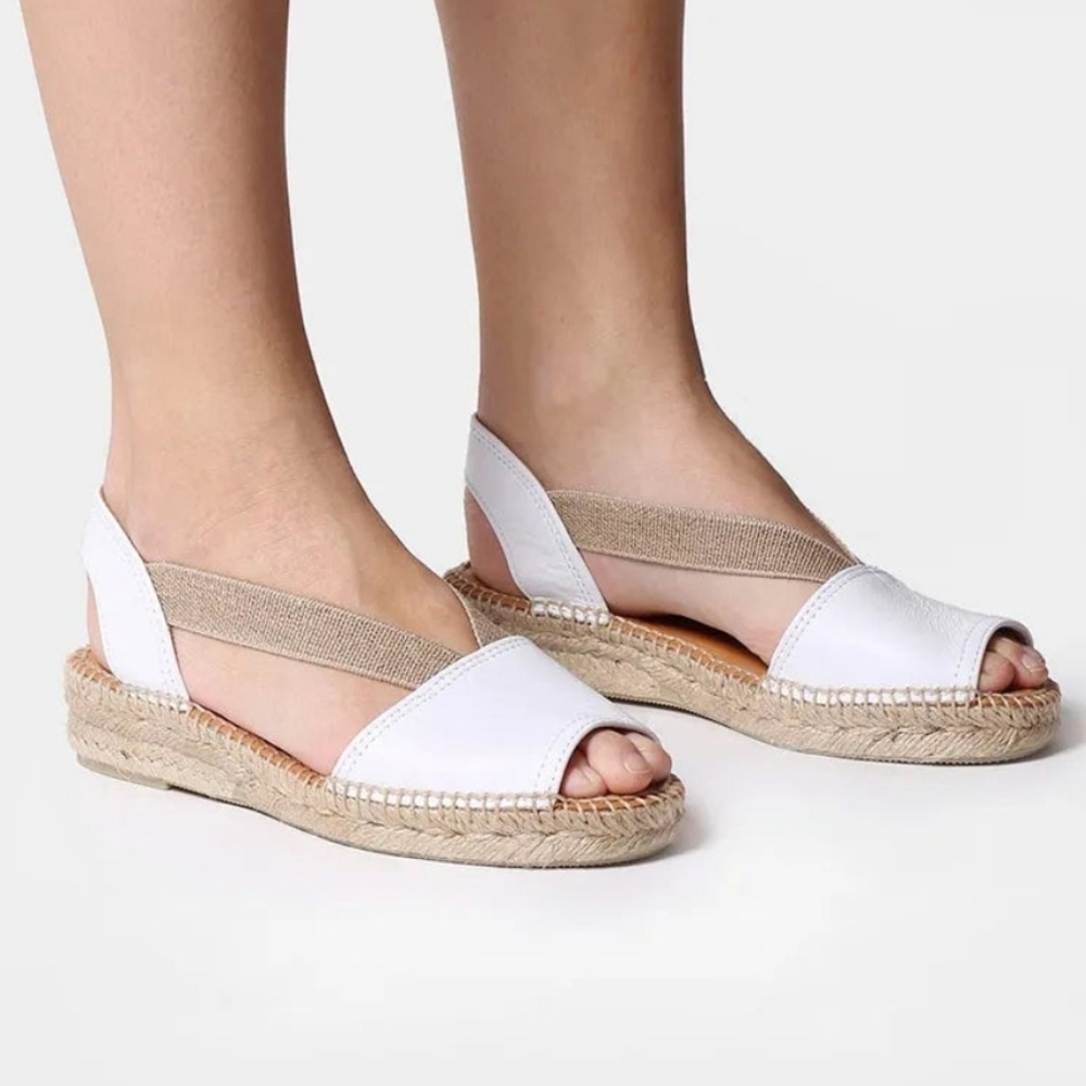 Toni Pons Etna Espadrille Sandal. Color: White Leather. Size US 11. New.